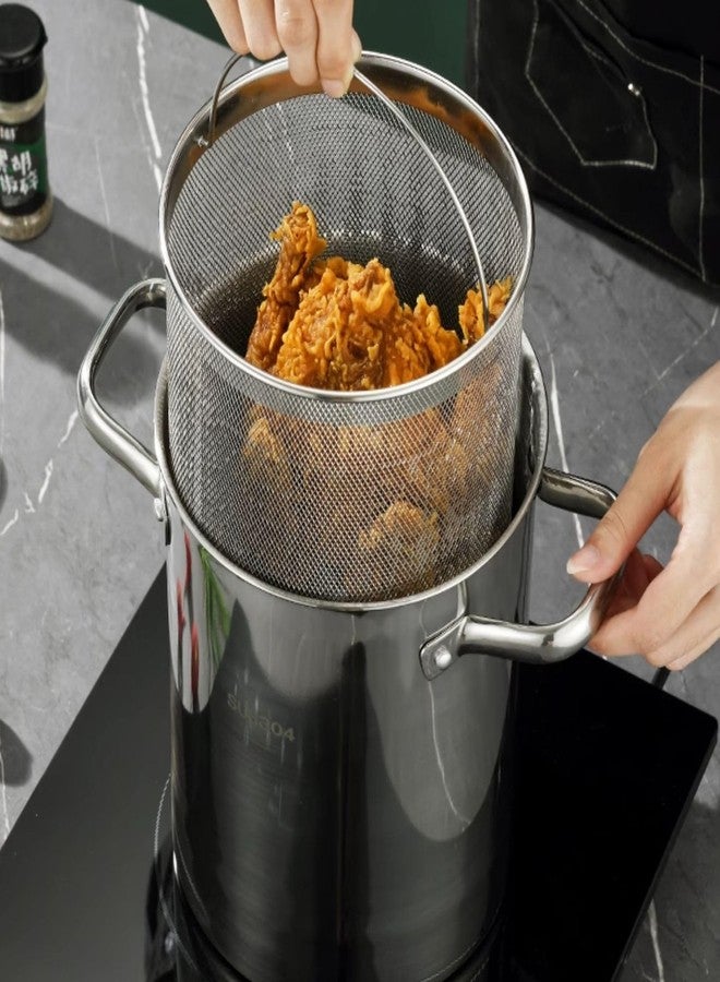bangminda Asparagus Pot, 4 Quart Pasta Pot with Strainer Basket,Stainless Steel Steamer Cooker for Spaghetti, Boiled Eggs, Shrimp Deep Frying for French Fries - Image 4